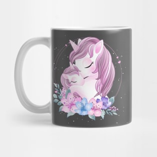 cute unicorn mother baby Tshirt Mug